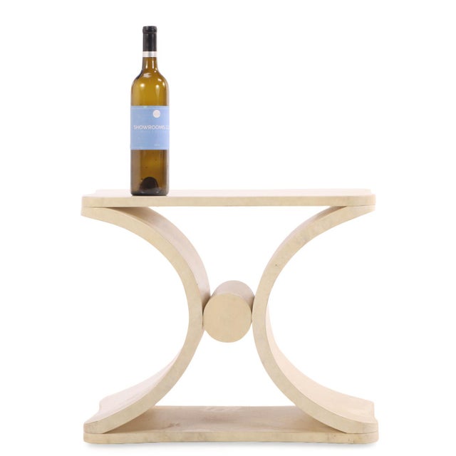 Parchment-Covered Waterfall Coffee or End Table in the Manner of Jean-Michel Frank, Contemporary For Sale In Philadelphia - Image 6 of 6