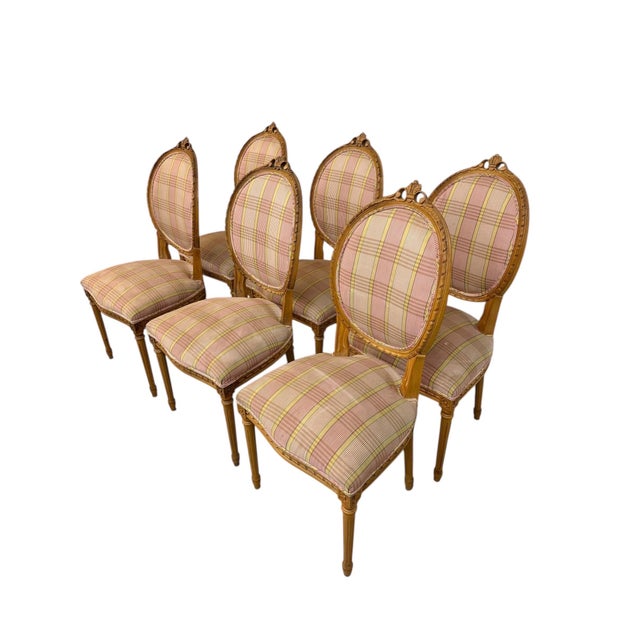 French Vintage French Louie XVI Style Dining Chairs - Set of 6 For Sale - Image 3 of 6