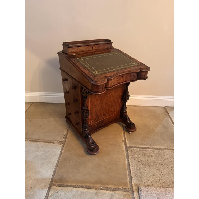 Antique Victorian Walnut Freestanding Davenport, 1860 For Sale - Image 13 of 13