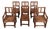 Mid 20th Century Set of 6 Spanish Revival Rustic Carved Oak Dining Chairs For Sale