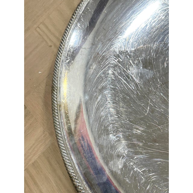 Traditional Large International Silver Vintage Silver-Plate Tray For Sale - Image 3 of 7