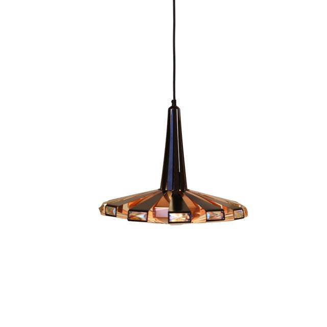 Metal Vintage P236 Pendant Lamp in Black Metal and Copper by Werner Schou for Coronell Elektro, 1960s For Sale - Image 7 of 15