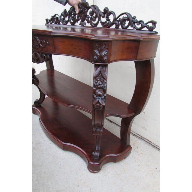 Wood Large Napoleon III Mahogany Console, 1900s For Sale - Image 7 of 14