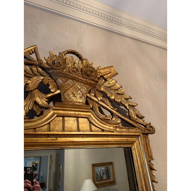 Vintage Louis XVI Style Giltwood Mirror For Sale In Philadelphia - Image 6 of 11