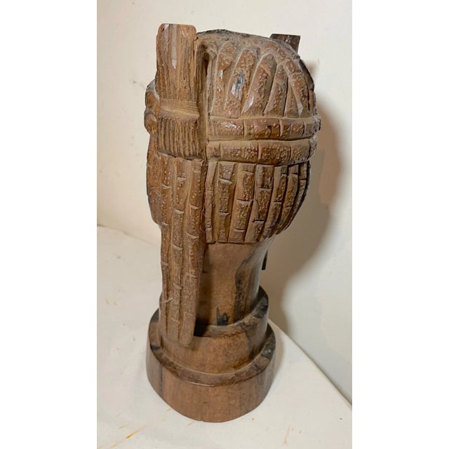 Ebony 1930s Hand Carved African Tribal Man Ebony Wood Sculpture Statue Bust Figure For Sale - Image 8 of 13