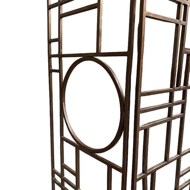 Copper Post Modern Copper Tone Geometric Folding Room Divider by Robert Sonneman For Sale - Image 8 of 10