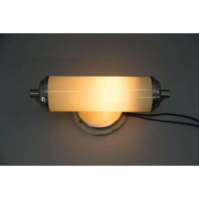 Bauhaus Bauhaus Style Nickel-Plated Wall Lamp, 1930s For Sale - Image 3 of 10