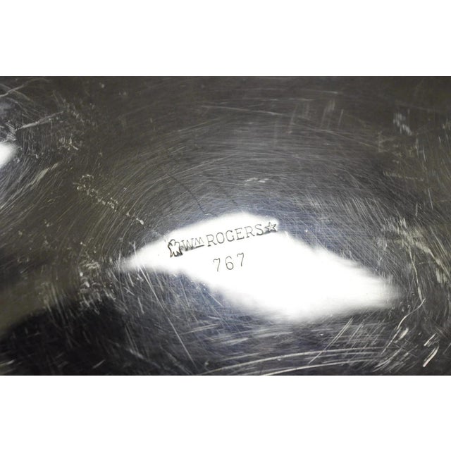 Vintage Wm Rogers 767 Victorian Style Round Silver Plated Serving Platter Tray For Sale - Image 9 of 10