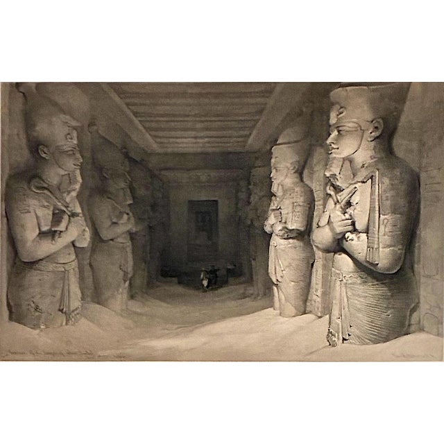 This tinted lithograph, titled "Interior of the Temple of Abu Simbel," was created by Scottish artist David Roberts, R.A....