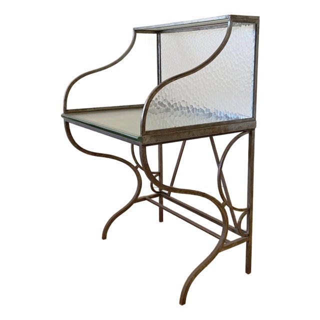 Antique Iron and Glass Postal Desk For Sale