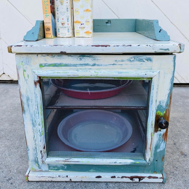 Countertop Pie Cupboard Made From Repurposed Wood by Northern California Folk Artist For Sale - Image 4 of 12