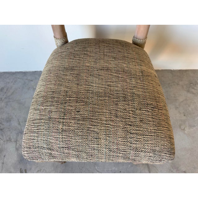 1980’s Vintage Organic Modern Antonio “Budji” Layug Style Bamboo & Woven Leather Accent Chair For Sale - Image 4 of 12