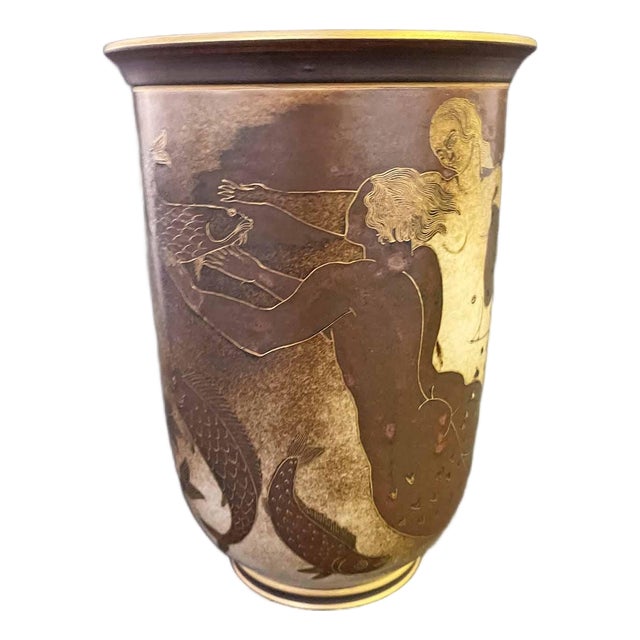 Mid 20th Century "Cavorting Mermaids" Vase, Gunnar Nylund for Rorstrand. For Sale