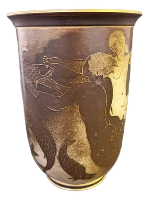 Mid 20th Century "Cavorting Mermaids" Vase, Gunnar Nylund for Rorstrand.