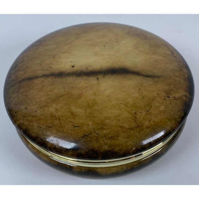 Stone Italian Hand-Carved Alabaster Jewelry Box With Brass Mounts, Green Veined Stone For Sale - Image 7 of 7