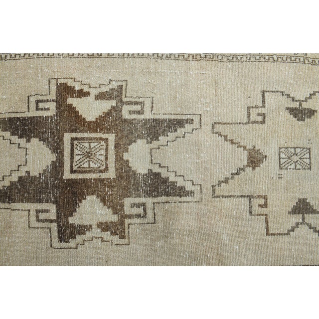 1970s Vintage Turkish Handmade Wool Cotton Beige Runner Rug For Sale In San Francisco - Image 6 of 11