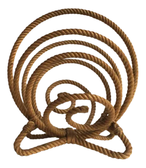 French Rope Magazine Rack Audoux Minet, circa 1960