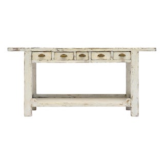 Painted French Chestnut Worktable, Console, Circa 1930 For Sale