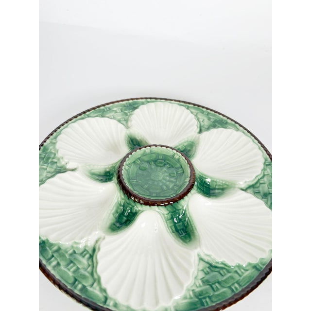 Ceramic Majolica Oyster Plates, France, 1920s, Set of 2 For Sale - Image 7 of 9