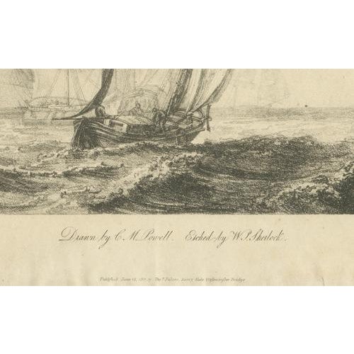 Paper Sherlock, Fishing Boats at Sea, 1811, Etching For Sale - Image 7 of 11