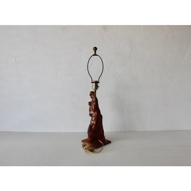 Mid-Century Modern Cypress Knee Burl Wood Table Lamp For Sale - Image 11 of 18