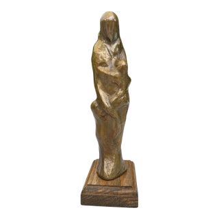 1983 Jack Eagle Bronze Abstract Figural Sculpture Human Relations Award Statue For Sale