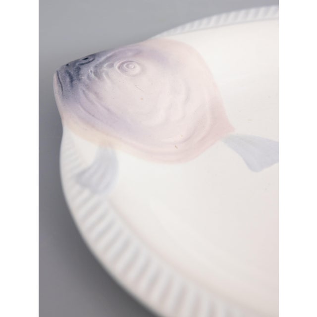 Longwy Art Deco French Longwy Majolica Fish Plate, Circa 1930 For Sale - Image 4 of 6