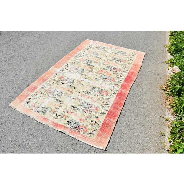 Traditional 1970s Turkish Red Floral Rug For Sale - Image 3 of 9