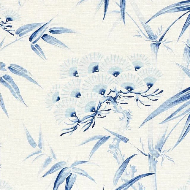 Bamboo and plum blossoms are among the traditional Japanese motifs that enliven this painterly, large-scale botanical...