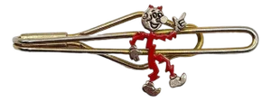 Mid-Century Gold-Tone Reddy Kilowatt Advertising Tie Clip Pin