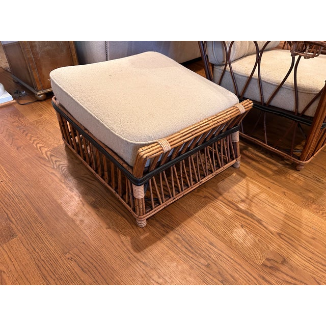 1940s Roosevelt Chairs and Ottoman For Sale - Image 4 of 15
