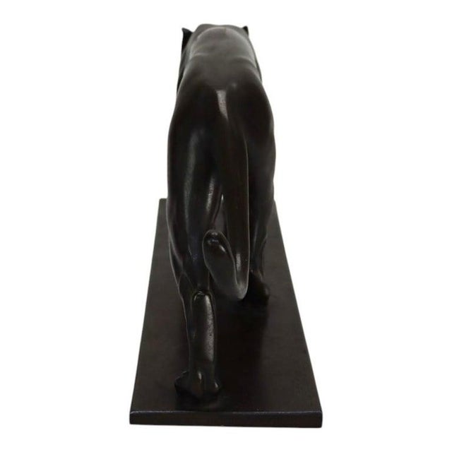 1920s German Christian Aeckerlin Bronze Striding Lioness Sculpture, Chocolate Patina For Sale - Image 10 of 11