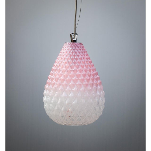 Beautiful crystal glass suspension decorated in pink by venetian masters. E27 lamp holder. I recommend a light bulb with...