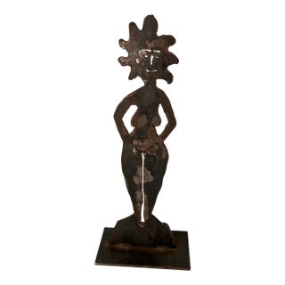 Vintage Outsider Art Female Sculpture For Sale