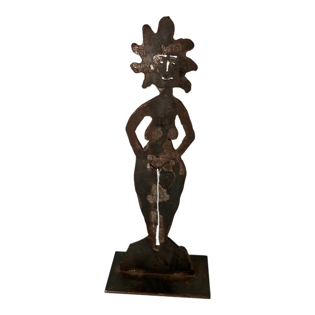 Vintage Outsider Art Female Sculpture For Sale