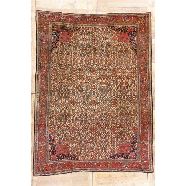 Late 19th Century Antique Persian Farahan Rug - 08'08 X 11'04 For Sale - Image 9 of 9