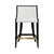 2020s Matthew Izzo Home Keaton Matte Black Klismos Leg Counter Stool With White Performance Linen Upholstery and Brass Foot Rail For Sale - Image 5 of 5