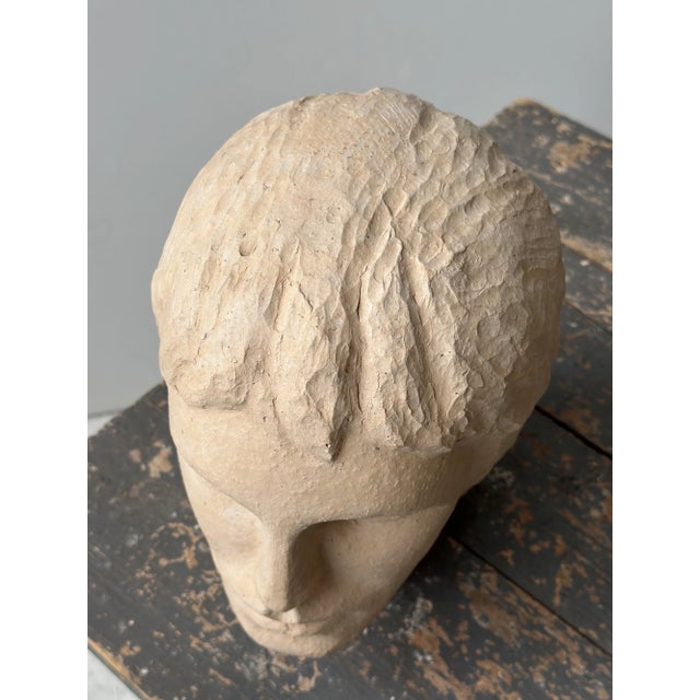 Vintage Folk Art Large-Scale Terracotta Head, Circa 1970s For Sale - Image 12 of 13
