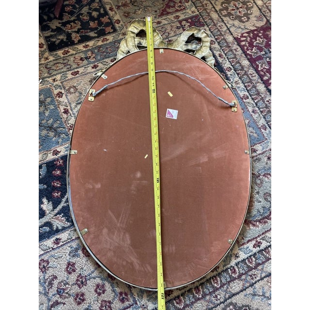 Brass Decorative Crafts Inc Brass Gold Frame Bow Mirror. #2117 MCM Hollywood Regency For Sale - Image 8 of 12