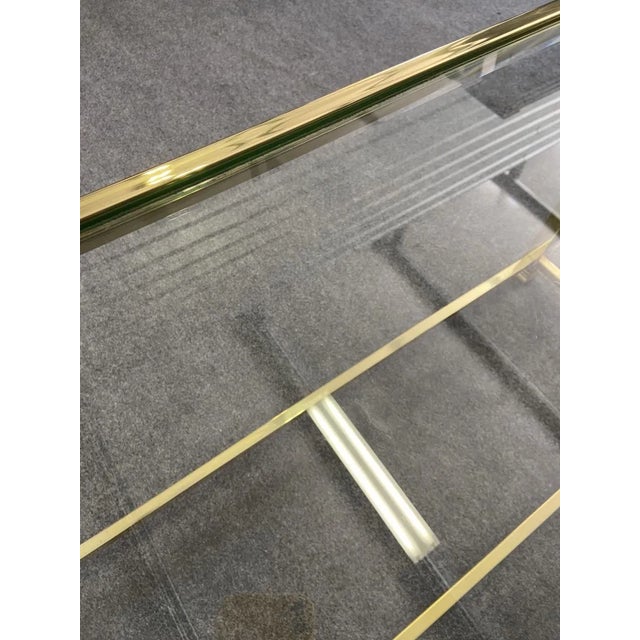 Metal Brass & Glass Sofa Table For Sale - Image 7 of 9