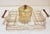 Wood Circa 1970 American Glassware With Tray Cocktail Set by Colony Glass Co. For Sale - Image 7 of 9
