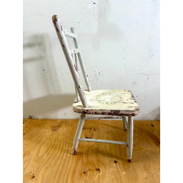 Antique 1890s Rustic Farmhouse Child’s Chair For Sale - Image 10 of 12