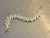 Mid-Century Modern Braided Gold Tone Metal/Faux Pearl Beaded Bracelet For Sale - Image 3 of 3
