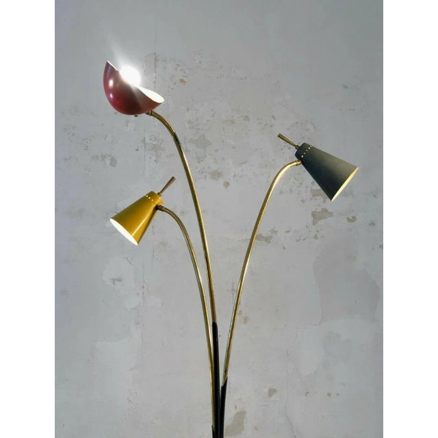 Tripod Metal Perforated Floor Lamp, France, 1950s For Sale - Image 12 of 13