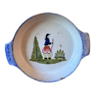 Late 20th Century Quimper Casserole Dish, Made for Les Plats Du Chef For Sale