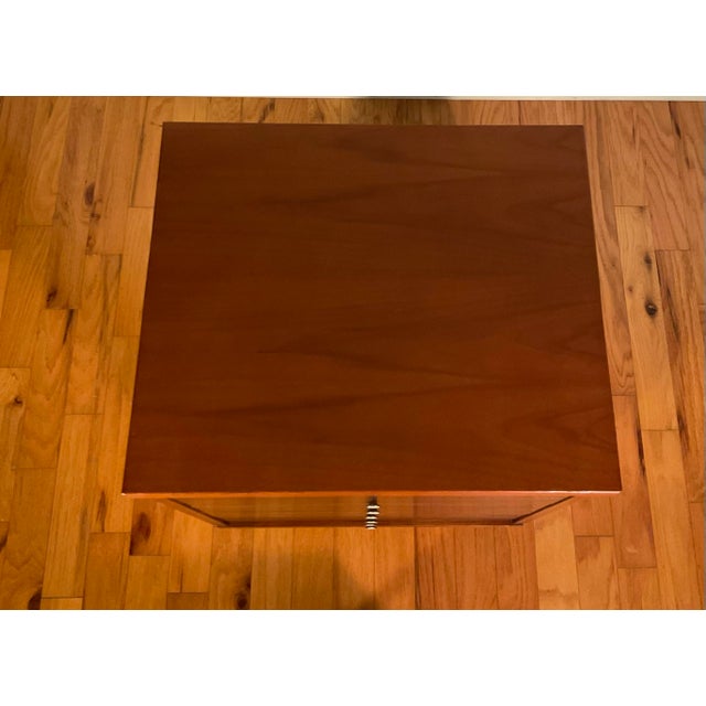 Wood Johnson Carper 60s Mid Century Modern 3 Drawer Walnut Chest on 3-Legs For Sale - Image 7 of 12