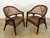 Edward Wormley for Dunbar Y Back Captains Chairs - Mid Century Rosewood + Leather + Cane For Sale - Image 9 of 12