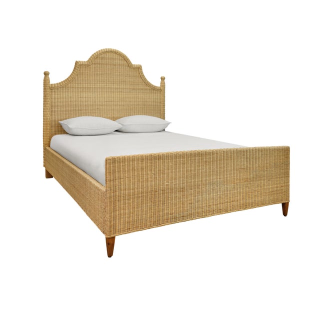 New special order item. Not vintage. The Chamberlain bed frame is crafted with a stylish rattan headboard, side rails, and...
