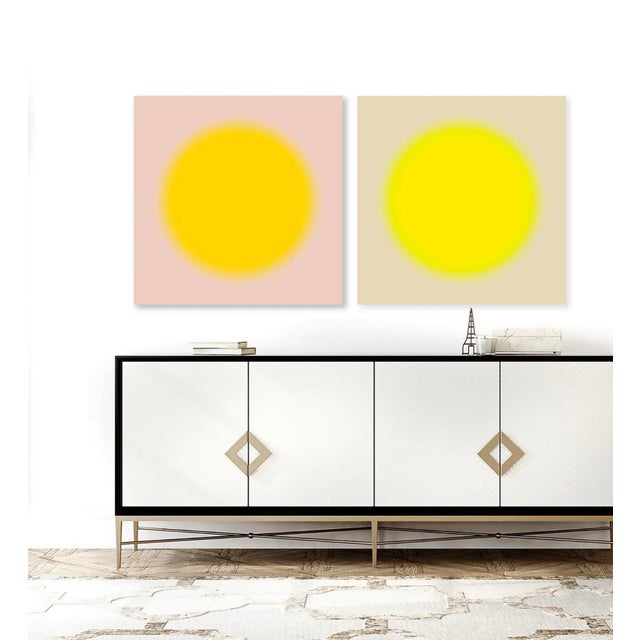 Angela Cameron collectable diptych contemporary art prints "Sun Series" vibrant colourful uplifting fine artwork in...