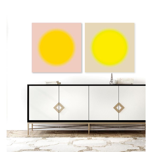 Angela Cameron collectable diptych contemporary art prints "Sun Series" vibrant colourful uplifting fine artwork in...
